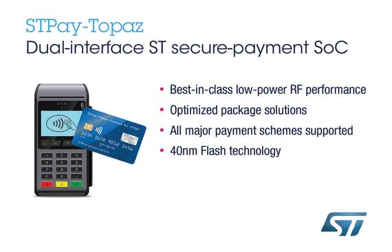 STMicroelectronics Introduces Payment System-on-Chip with Better Performance and Protection